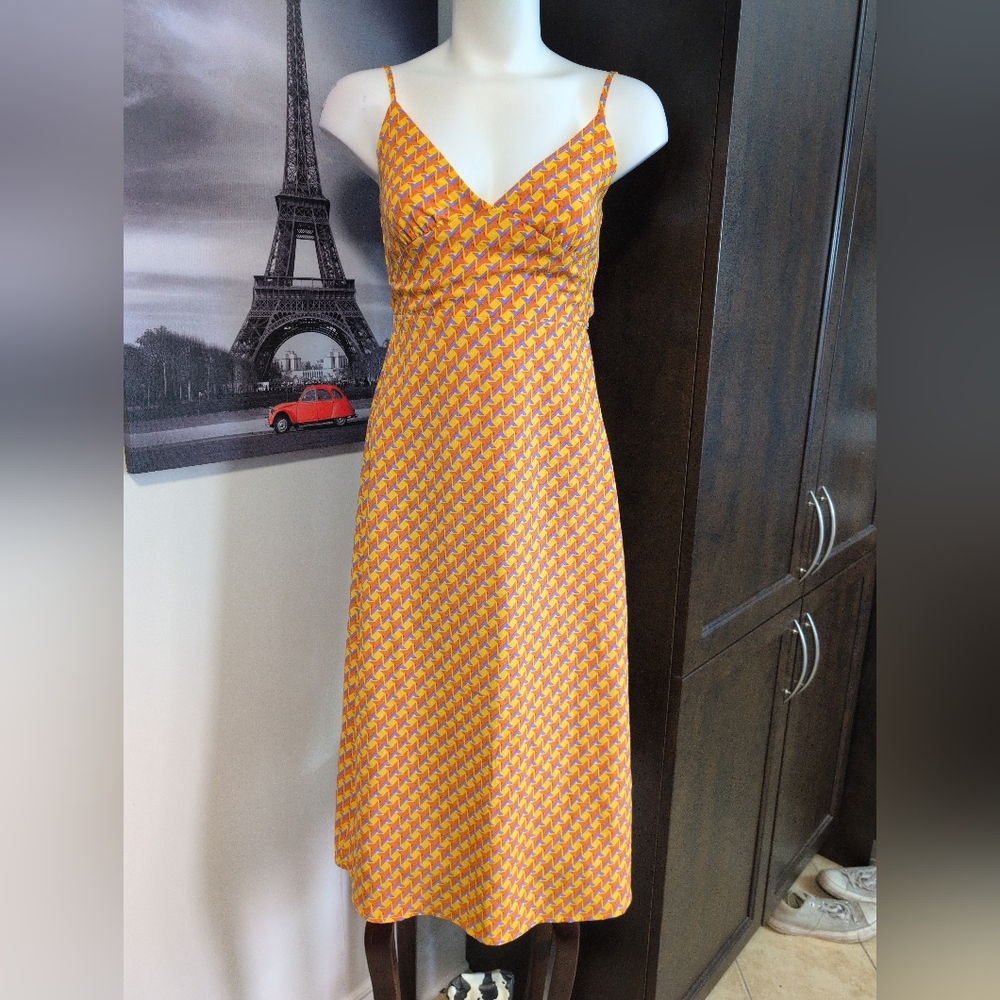 Forever 21 Orange Check Midi Slip Dress - Picture 5 of 12